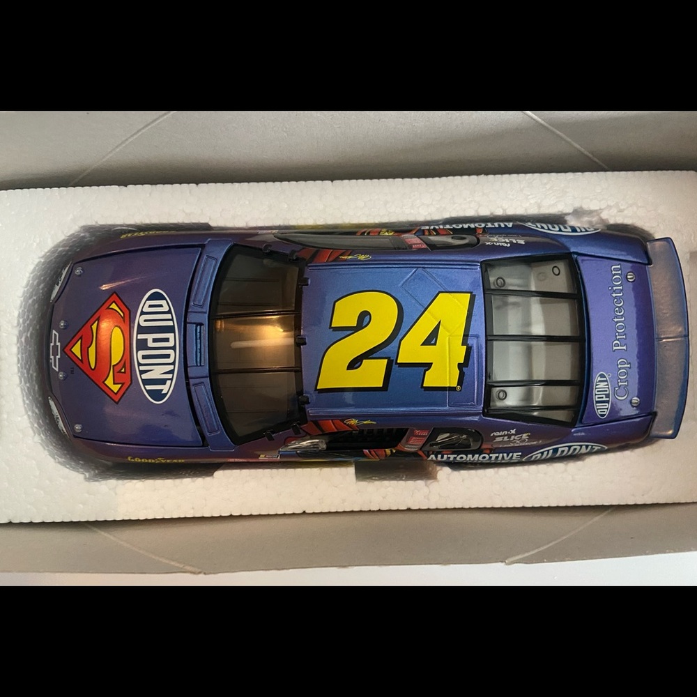 Die-Cast 1:24 scale Jeff Gordon Superman edition collectors car. Brand new